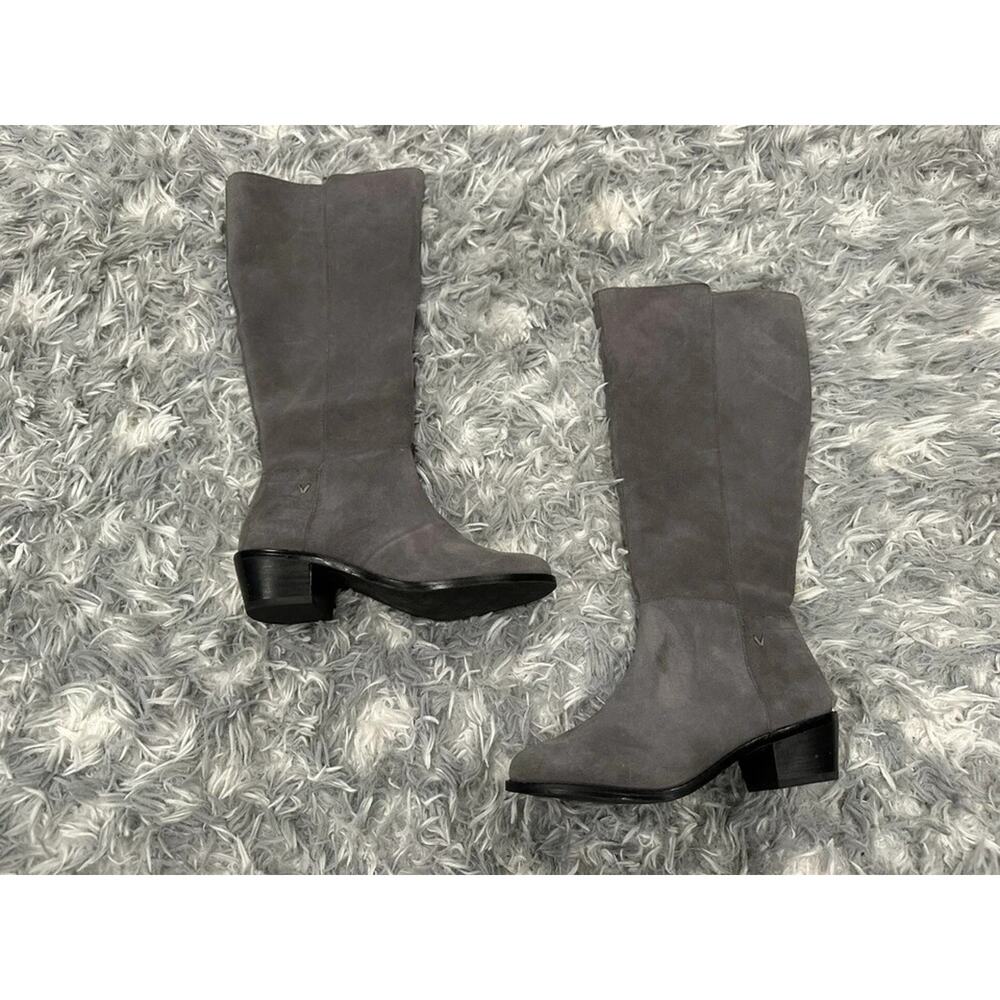 Vionic Tinsley Gray Suede Leather Knee High Boots Sz. 5